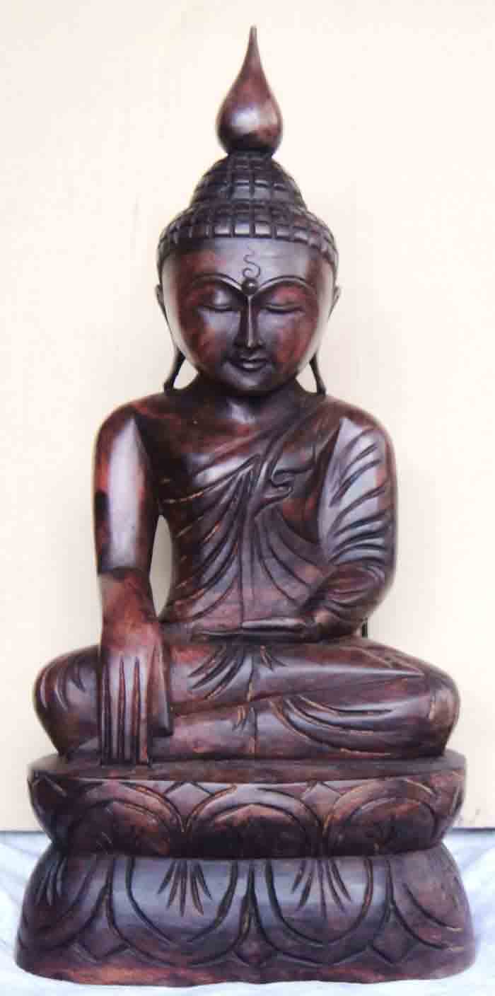 ***พระพุทธรูปศิลปะแบบสมัยเชียงรุ้ง เนื้อทองเหลืองผิวสนิมแดง ฐานดินไทย พุทธศิลป์ใหม่ย้อนยุค 