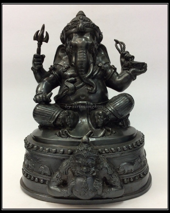 พระพิฆเนศ ฐานพระราหู 12นักษัตร รุ่นสำเร็จสมความปรารถนา กรมศิลปากร ปี51 ขนาดบูชา สูง9.5นิ้ว