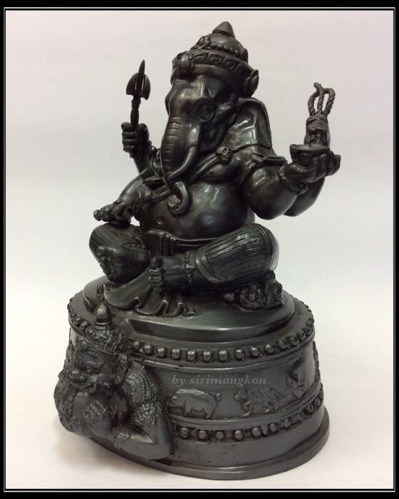 พระพิฆเนศ ฐานพระราหู 12นักษัตร รุ่นสำเร็จสมความปรารถนา กรมศิลปากร ปี51 ขนาดบูชา สูง9.5นิ้ว