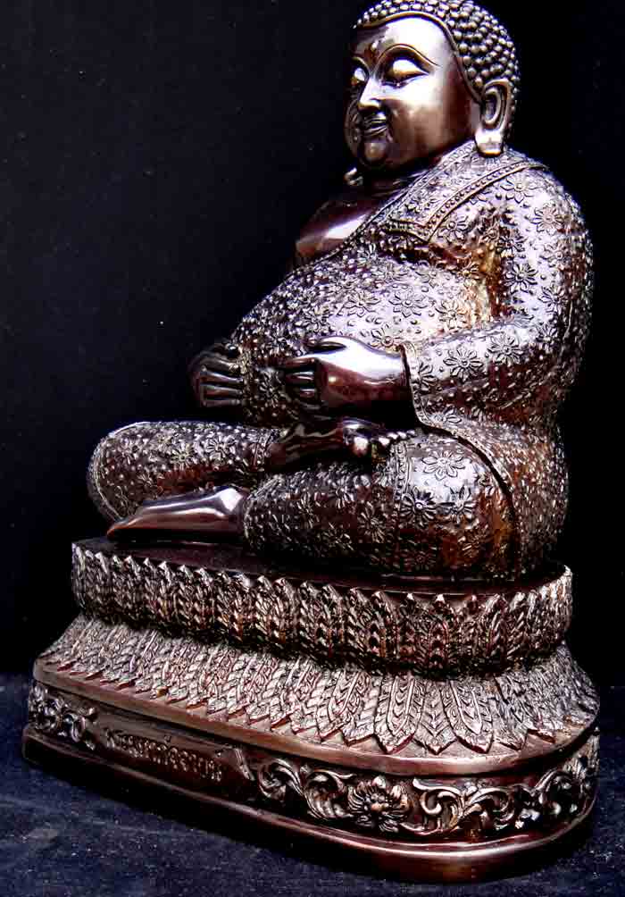 ***พระสังกัจจายน์ เทพเจ้าแห่งโชคลาภ เนื้อเหลืองรมมันปู ขนาดหน้าตัก 8.5 นิ้ว ฐาน 7.5 x 10 นิ้ว สูง 13