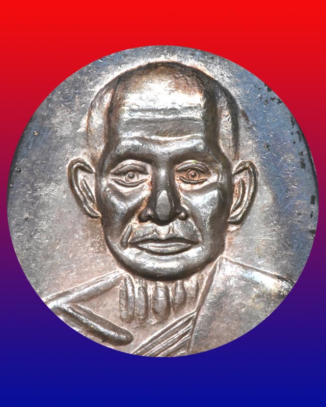 หลวงพ่อแช่มหลังหลวงพ่อช่าง เนื้อเงินลงยาเขียว ปี ๒๕๓๖ 