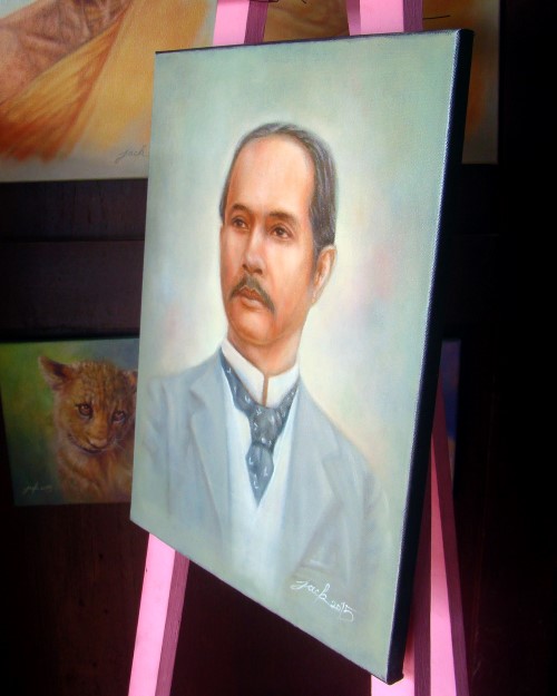 ภาพวาดสีน้ำมัน รัชกาลที่ ๕ King Chulalongkorn Rama V งานเพ้นท์บนเฟรมผ้าใบ canvas ขนาด 35 x 45 cm.