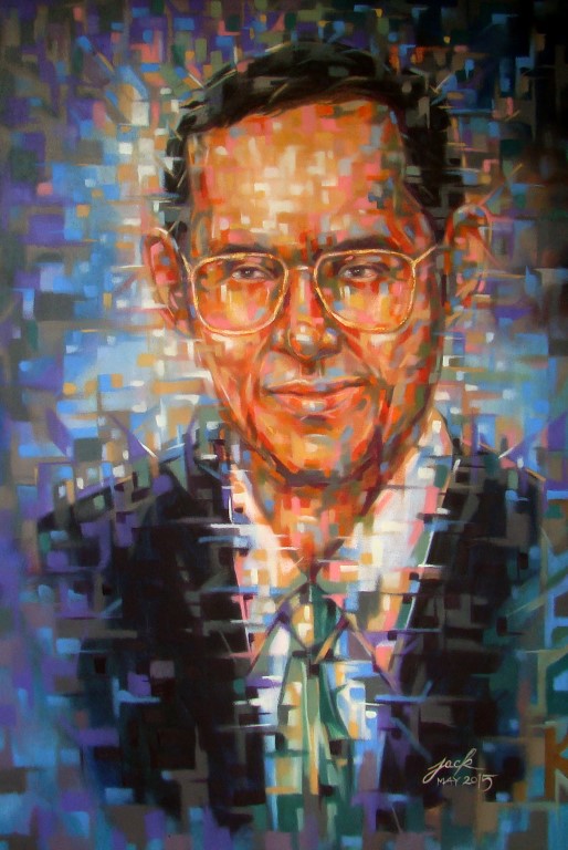 "LONG LIVE THE KING" ภาพวาดสีน้ำมัน งานเพ้นท์บนเฟรมผ้าใบ ขนา ดใหญ่ 80 x 120 cm.