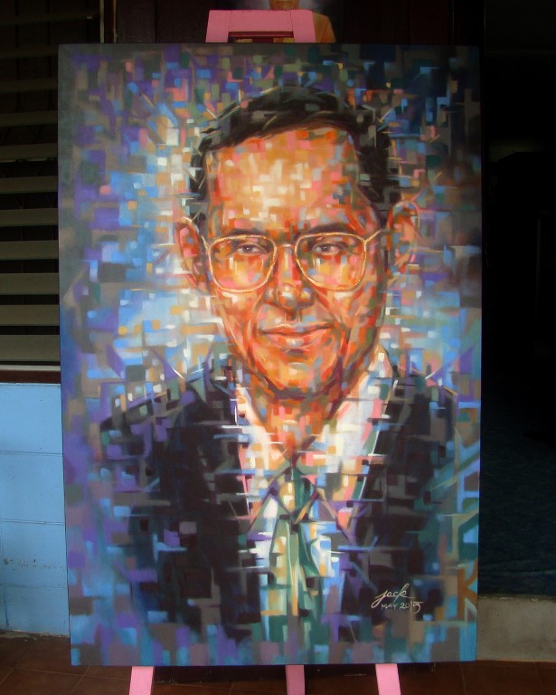 "LONG LIVE THE KING" ภาพวาดสีน้ำมัน งานเพ้นท์บนเฟรมผ้าใบ ขนา ดใหญ่ 80 x 120 cm.