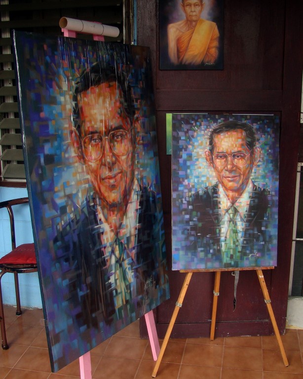 "LONG LIVE THE KING" ภาพวาดสีน้ำมัน งานเพ้นท์บนเฟรมผ้าใบ ขนา ดใหญ่ 80 x 120 cm.