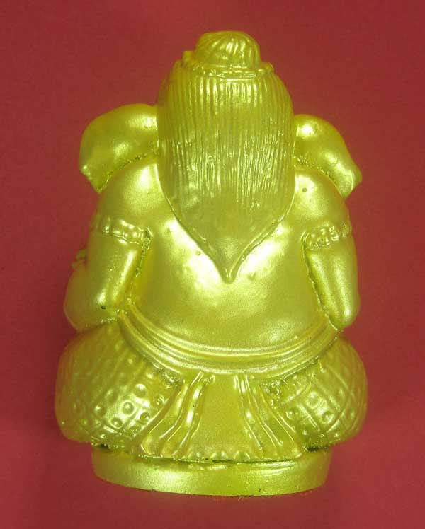 สีทองกรรมการ พิฆเณศรเนื้อผงเหล็กไหล+ผงเหล็กน้ำพี้หน้าตัก 2 นิ้ว สูง 3 นิ้ว หลวงปู่คำบุ คุตฺตจิตฺโต ว