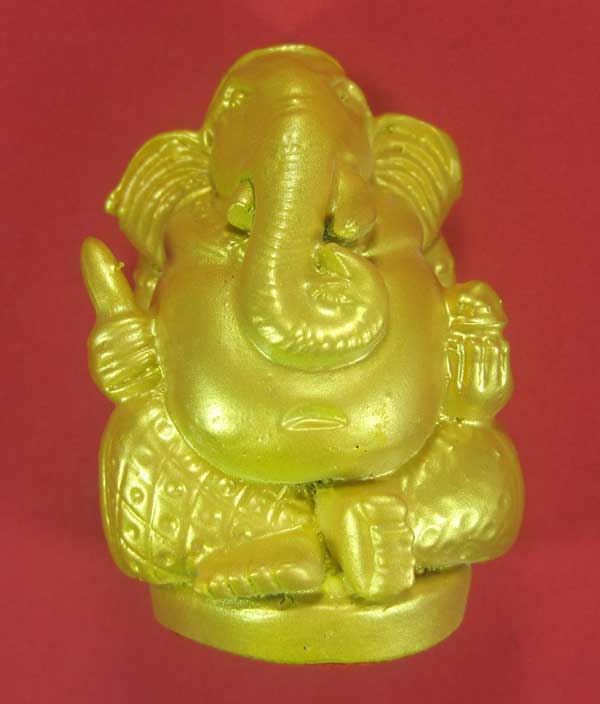 สีทองกรรมการ พิฆเณศรเนื้อผงเหล็กไหล+ผงเหล็กน้ำพี้หน้าตัก 2 นิ้ว สูง 3 นิ้ว หลวงปู่คำบุ คุตฺตจิตฺโต ว