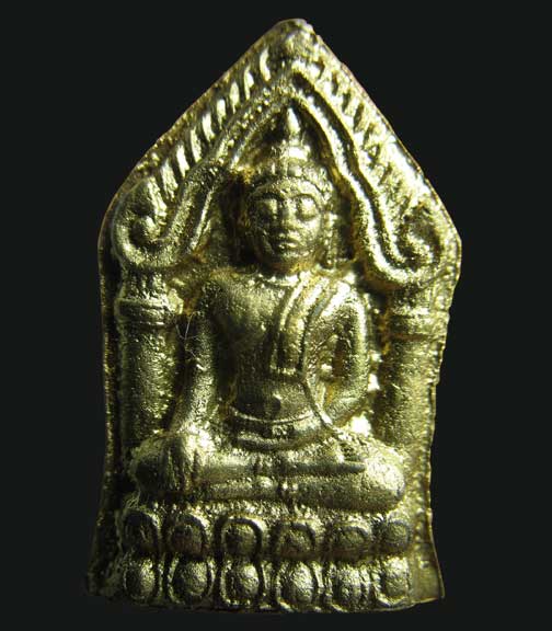 หลวงปู่หมุน ขุนแผนทรงพลเล็กหน้าทอง หลังเม็ดยาเงิน+ ตะกรุดเงิน+ เกศา +จีวร+พลอยเสก