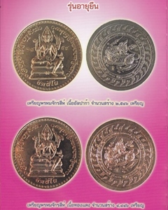 เหรียญพรหมจักรสีห์ หลวงปู่หมุน ฐิตสีโล รุ่น อายุยืน เนื้ออัลปาก้า ปี 2546