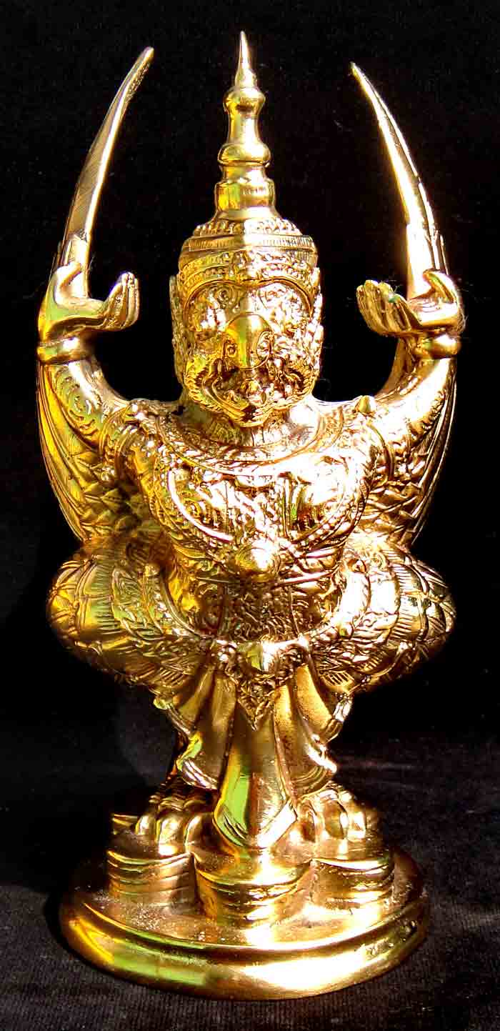 ***พญาครุฑเหยียบเงินทอง เนื้อทองเหลือง อำนาจบารมีความมั่งคั่งร่ำรวยเงินทอง 