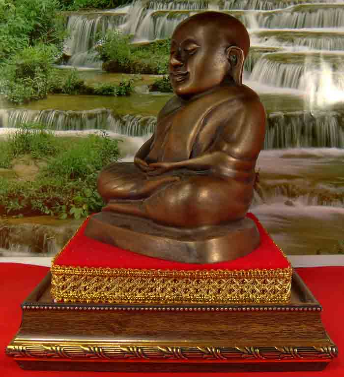 พระบูชาหลวงพ่อเงิน ขนาด 5 นิ้ว เนื้อทองเหลืองรมมันปู พิมพ์นิยม ปี 2515 มีเงิน มีทอง มั่งมีทรัพย์สิน 