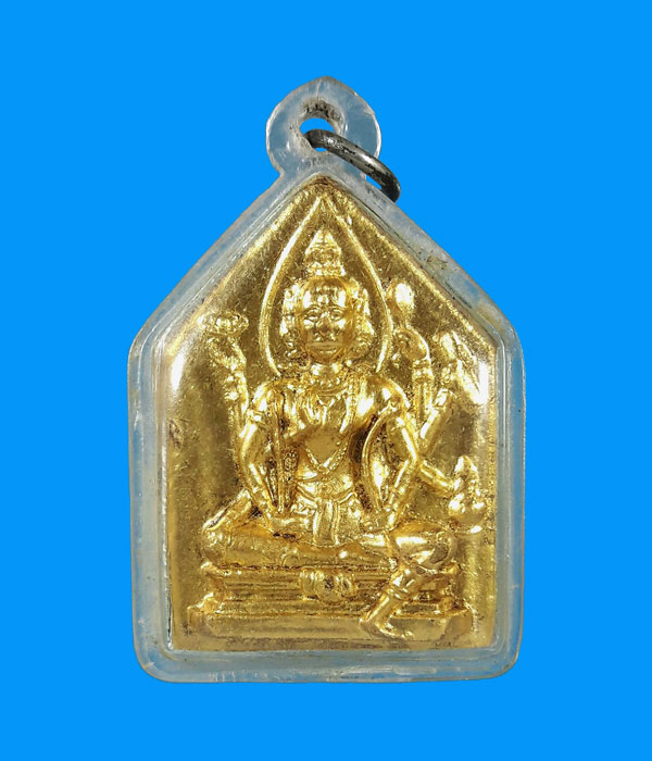 พระพรหมสี่หน้า หลวงพ่อพรหม วัดขนอนเหนือ อยุธยา พิมพ์ใหญ่ปิดทองเดิมจากวัด