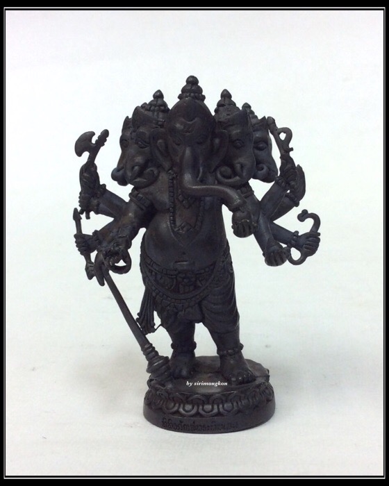 พระปัญจมุขคเณศ(พระพิฆเนศ ปาง5เศียร10กร) ขนาดบูชา สูง 6.5 ซม. พิพิธภัณฑ์พระพิฆเนศ พร้อมแท่นครอบบูชา