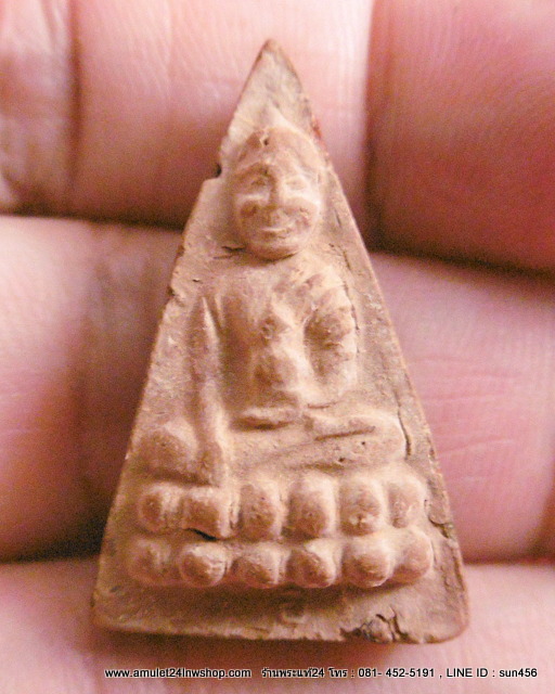 พระพุทโธน้อย ปี 2511 วัดอาวุธฯ เนื้อดินเผา(ผสมผงเก่าแม่ชีบุญเรือน) พร้อมถุงผ้าวัดอาวุธเดิมๆแท้จากวัด