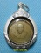 เหรียญกลมเล็กพ่อท่านคล้าย วาจาสิทธิ์ จ.นครศรีธรรมราช บล๊อคหูจุด ปี2505 เนื้ออัลปาก้าเลี่ยมตลับเงิน 