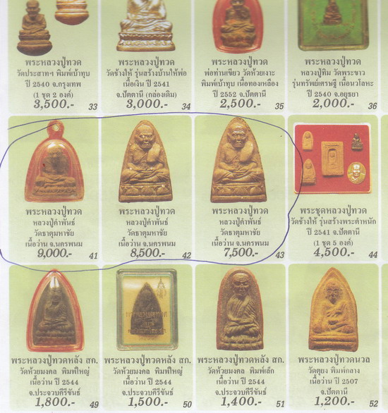 หลวงปู่คำพันธ์ โฆสปัญโญ พิมพ์หลวงปู่ทวด ฝังปฐวีธาตุ รุ่นกองทุนการศึกษา ปี 44