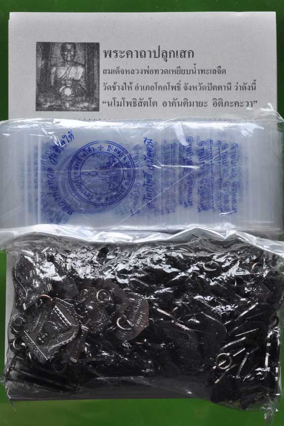 เหรียญเสมาหัวโตรมดำประจำปี2558 วัดช้างให้ พร้อมใบคาถา+ซองวัด 1 ถุง (100เหรียญ)