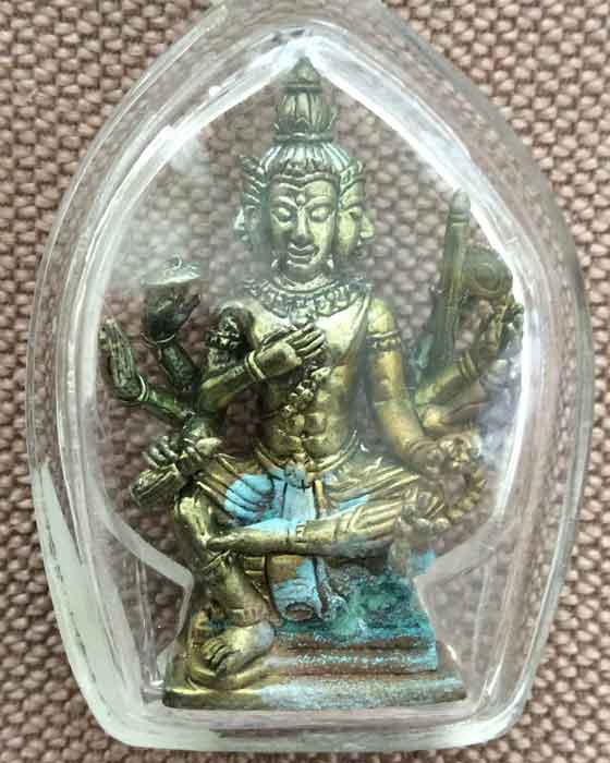 รูปหล่อ พระพรหม หลวงปู่ผาด วัดไร่ รุ่นซ่อมโบสถ์ ปี 2553 (เนื้อนวะ) หายาก