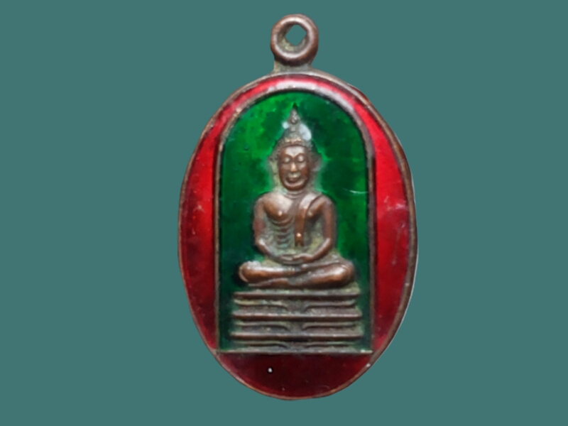 เหรียญพระพุทธเนื้อทองแดงลงยา วัดอนงคาราม ปี2497