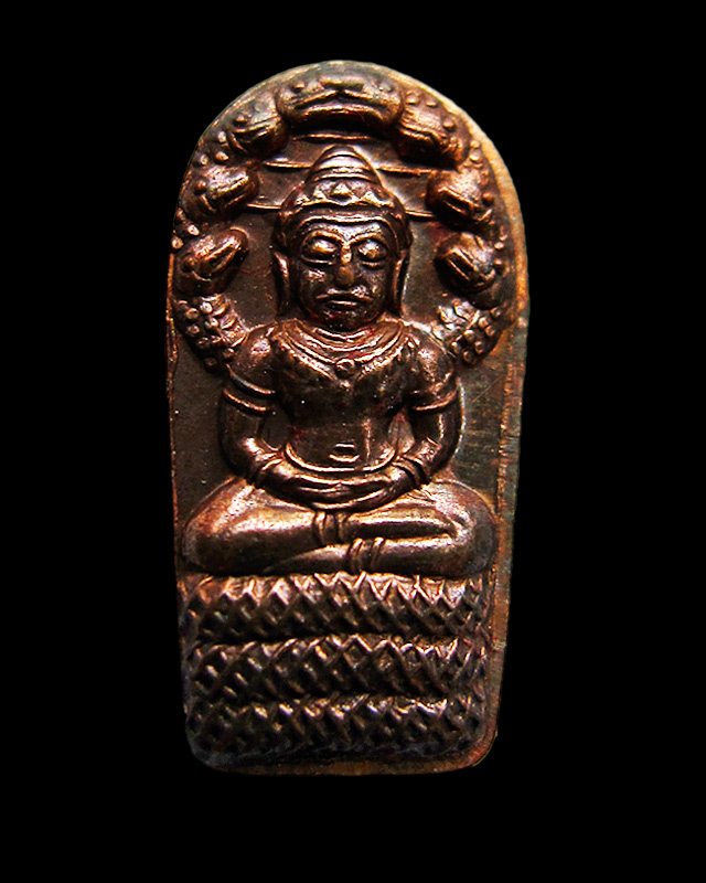 พระปรกใบมะขามองค์จ้อย เนื้อทองแดง พิธีชินบัญชร ญสส. เพชรกลับ หลวงปู่บัว ถามโก วัดศรีบุรพาราม จ.ตราด