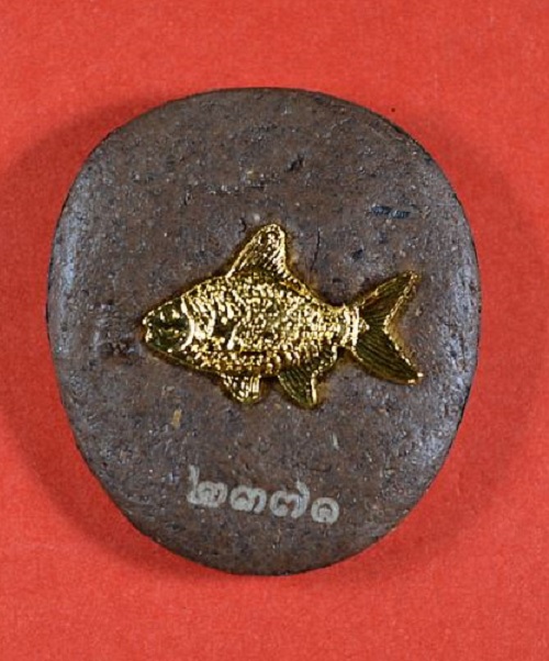 ล็อกเก็ตฉากเขียว หลวงปู่ทิม วัดพระขาว ปี51 หลังผงชานหมาก ฝังปลาตะเพียนทอง ตอกโค๊ตและหมายเลข 2371