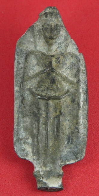 5000 --พระกรุวังเพิ่ม เนื้อชินเงิน พระร่วงยืน พิมพ์พนมมือ  มีหน้ามีตาสวยครับ