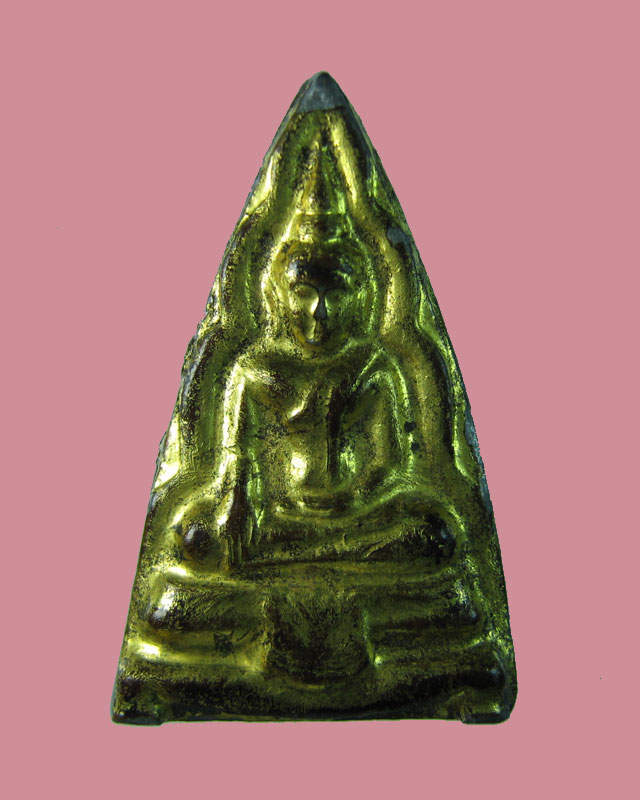 พระหลวงพ่อยุ้ยวัดบางกะปิ พิมพ์เล็ก เนื้อชิน เปียกทอง