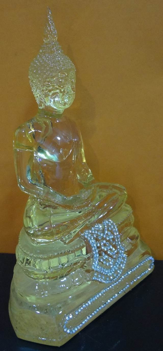 พระแก้วใสเหลืองอำพัน หลวงพ่อฤาษีลิงดำ ขนาดหน้าตัก 4.5