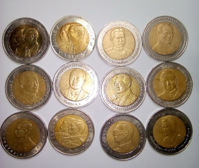 10 บาท 2 สี เหรียญที่ระลึก วาระต่างๆ 12 เหรียญ 12 แบบ
