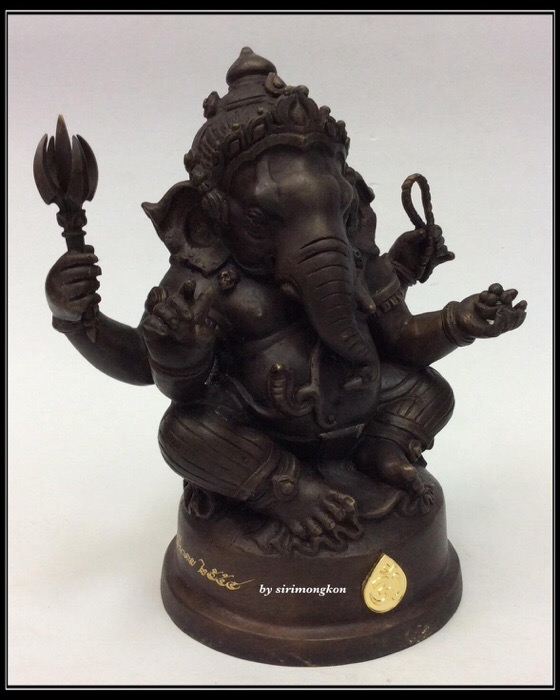 พระพิฆเนศ ปางนั่งบรมครู รุ่น 100 ปี กรมศิลปากร ขนาดบูชา หน้าตัก 4 นิ้วครึ่ง เนื้อโลหะผสม No.1091