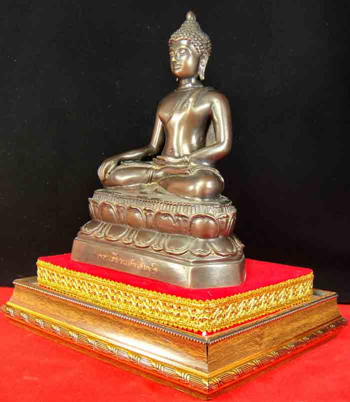 ***พระพุทธรูปศิลปะแบบสมัยเชียงแสน(สิงห์๑) เนื้อทองเหลืองรมมันปู พุทธศิลป์ใหม่ย้อนยุค ประณีตสวยงามมาก