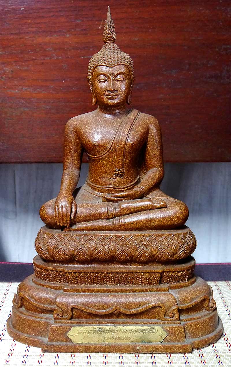 พระบูชา หลวงพ่อโต วัดพนัญเชิง จ.อยุธยา รุ่นมหาลาภ หน้าตัก 5 นิ้ว เนื้อกระเบื้องหลังคาโบสถ์