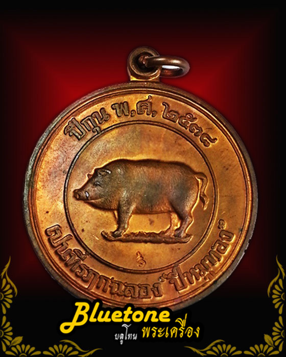 หมู หมู เหรียญหมูปี2538 พิเศษ 2 หน้าหายาก เนื้อทองแดง หลวงพ่อสาคร