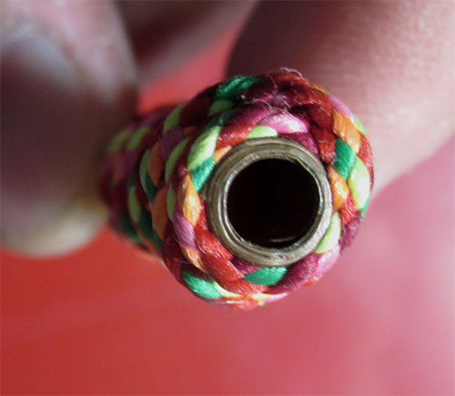 ตะกรุดเทพรัญจวนเนื้อทองแดงถักคุมเต็มดอกยาว 3 นิ้ว หลวงปู่หมุน ฐิตสีโล ยุคต้น