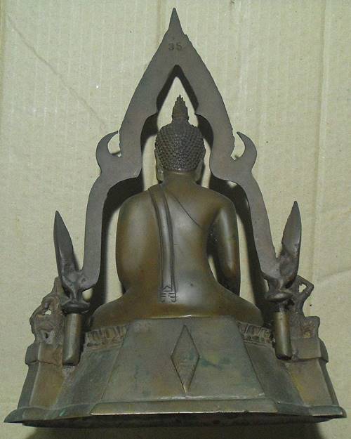 พระบูชาพระพุทธชินราช ภปร สองถอดหน้าตัก4.5นิ้วหมายเลข35สวยผิวหิ้งเดิมๆครับ