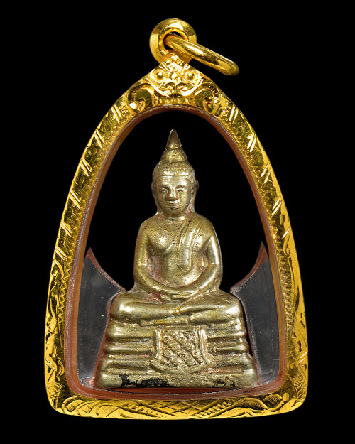 พระกริ่ง หลวงพ่อโสธร จ.ฉะเชิงเทรา เนื้ออัลปาก้า 2510 สภาพสวย+เลี่ยมทองครับ