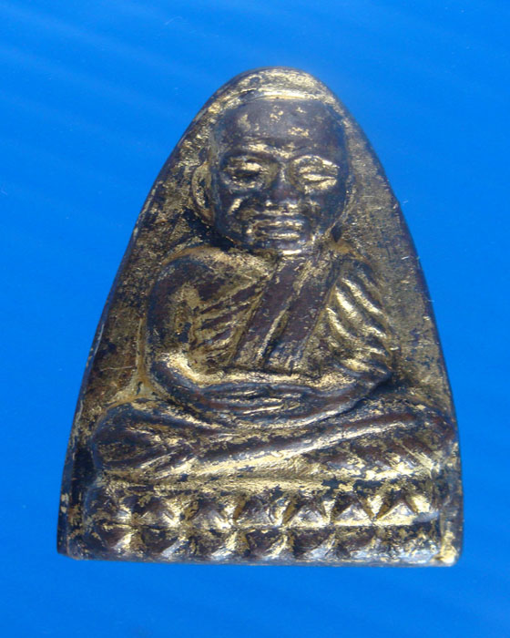 หลวงปู่ทวดวัดช้างให้หลังหนังสือปี 24 เนื้อโลหะ กะไหล่ทองเดิม