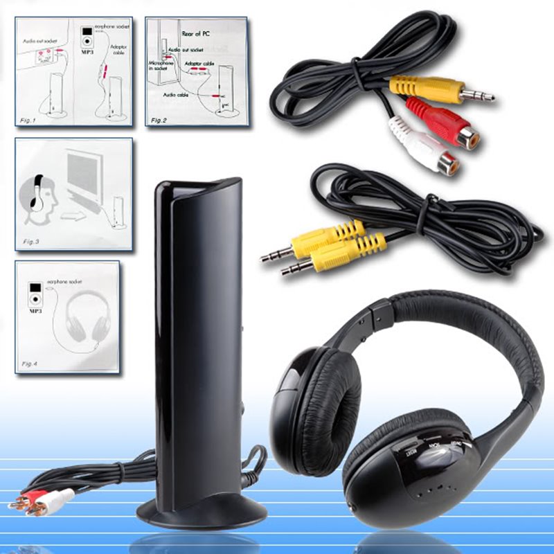 เคาะเดียว (320 บาท) หูฟังไร้สาย 5 in 1 Wireless Headphone and Receiver with MIC