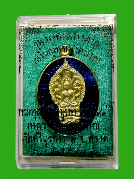 หลวงปู่บัว มงคลมหาลาภนาคปรก เนื้อทองทิพย์ลงยา ....เคาะแรก                  