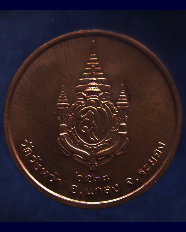 เหรียญรูปเหมือนหลวงปู่คร่ำ วัดวังหว้า หลังพระนามาภิไธย สก. บล็อคกษาปณ์ เนื้อทองแดง พ.ศ. 2537 (6)