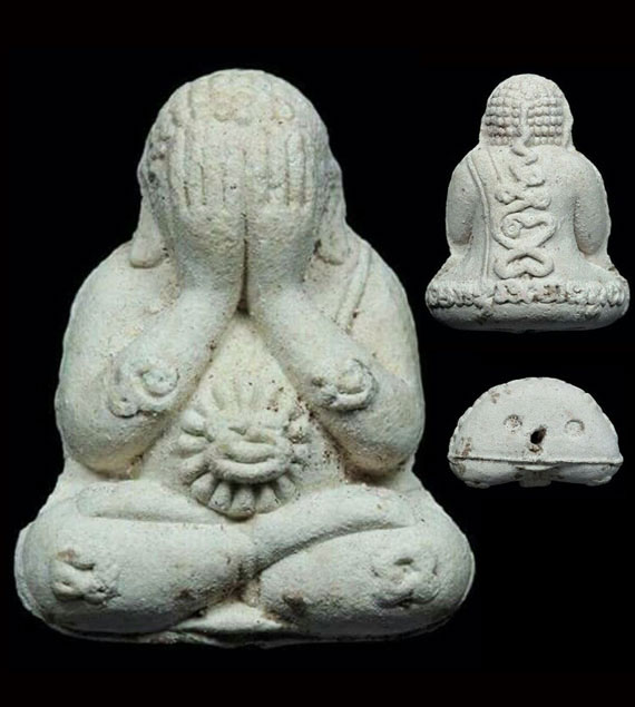 เคาะเดียว พระปิดตารวยทันใจ หลวงปู่หมุน เนื้อผงงาช้างผสมผงกสินหลวงปู่สรวง ตอก 2โค๊ด สวยมาก คมชัด 