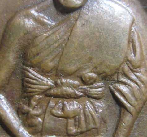 เหรียญหลวงพ่อเปิ่น พิมพ์นิยมหางตรง ปี21เนื้อทองแดง วัดบางพระ จ.นครปฐม