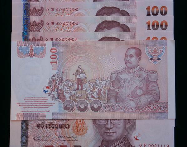 ธนบัตร 100 บาท หมวด 0ท , 0 F  เลข 9หน้า 9หลัง จำนวน 9ใบ สภาพไม่ผ่านการใช้งาน UNC