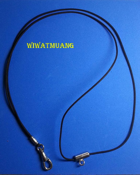 สร้อยเชือกร่มนอก อย่างดี 2 ห่วง + ก้ามปูสแตนเลส แบบหมุนได้ + แคปซูลสแตนเลสเกลียวบิด + ข้อสแตนเลสกลึง