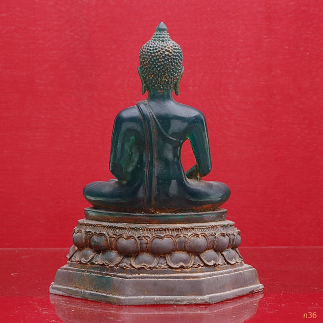 พระบูชาพระธรรมกาย เนื้อสีน้ำทะเล