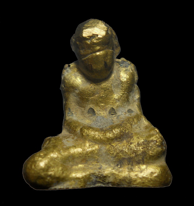 รูปหล่อโบราณหลวงพ่อเขียน รุ่นห่อเตี๊ยะ ปี2499 เนื้อทองผสม ผิวเดิมดูง่าย..รับประกันแท้ตามกฏ