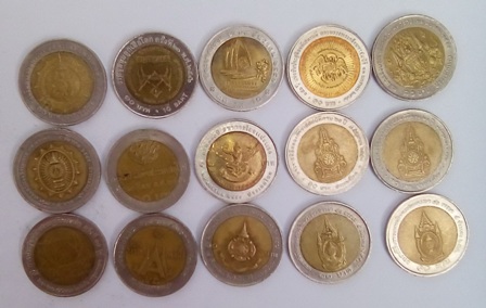เหรียญ 10 บาทสองสี 15 เหรียญ (บิดเดียว)