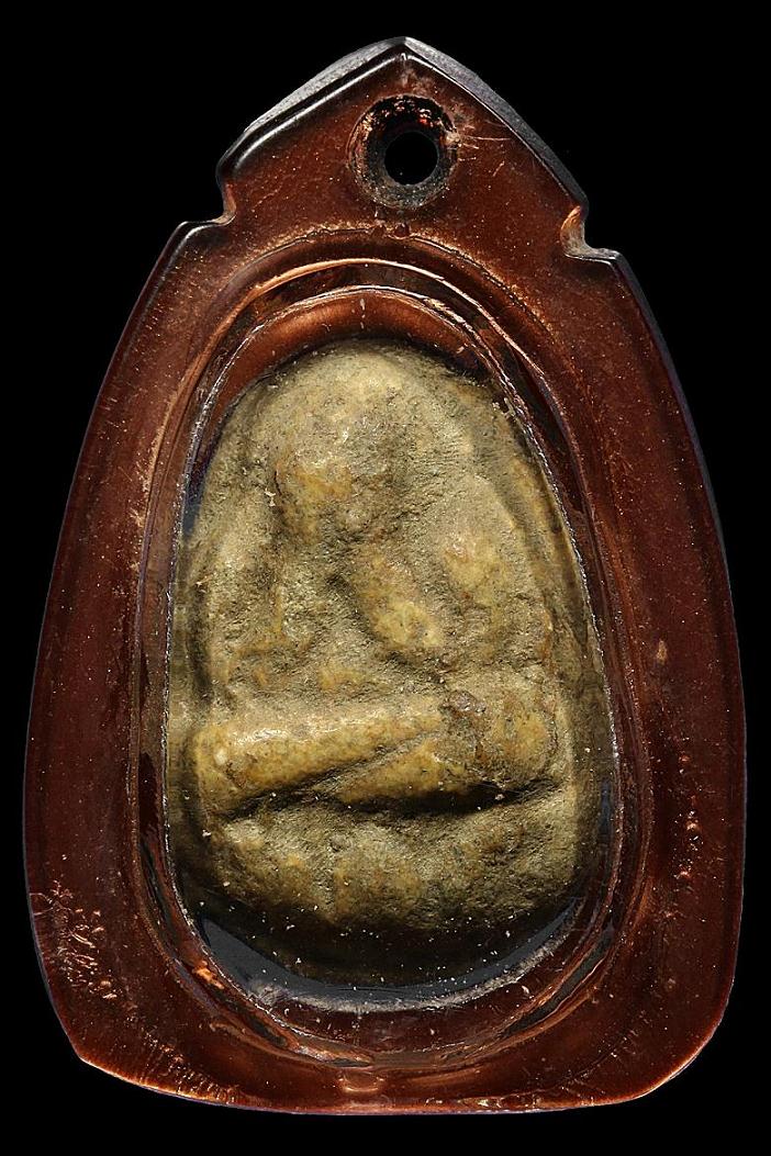  พระกรุวัดอัมพวาพิมพ์พระปิดตา เลี่ยมเก่า