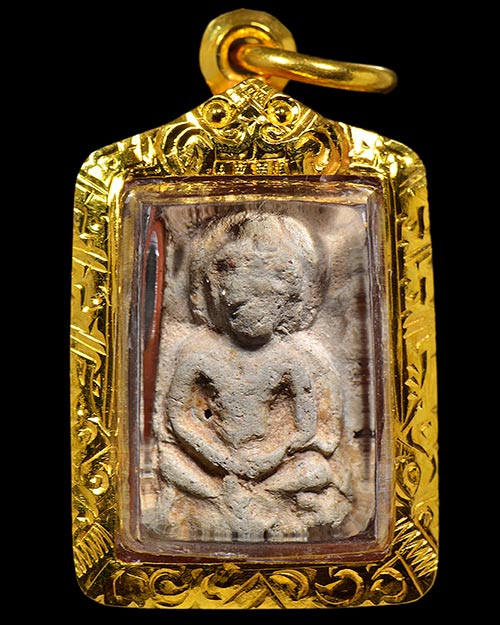 กรุเก่า2522 พระกรุนาดูนตัดเดี่ยว จ.มหาสารคาม พิมพ์ประภามณฑล(ท๊อปสุด) เนื้อเขียวไส้กลางดำ มีหน้าตา