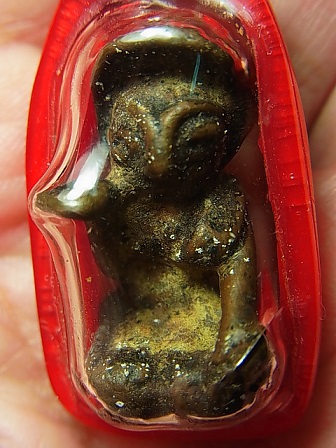 นางกวักศิลปนคร แบบพังพะกาฬ หล่อโบราณ เนื้อทองแดงเถื่อน เลี่ยมเก่า